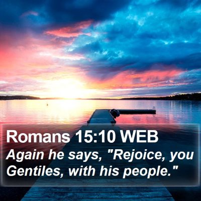 Romans 15:10 WEB Bible Verse Image