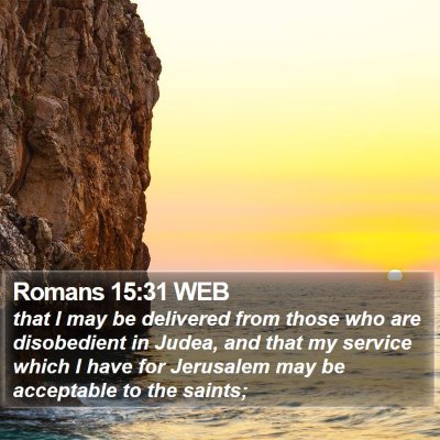 Romans 15:31 WEB Bible Verse Image