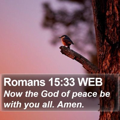 Romans 15:33 WEB Bible Verse Image