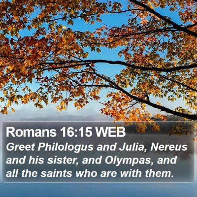 Romans 16:15 WEB Bible Verse Image