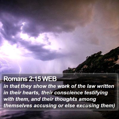 Romans 2:15 WEB Bible Verse Image