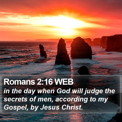 Romans 2:16 WEB Bible Verse Image