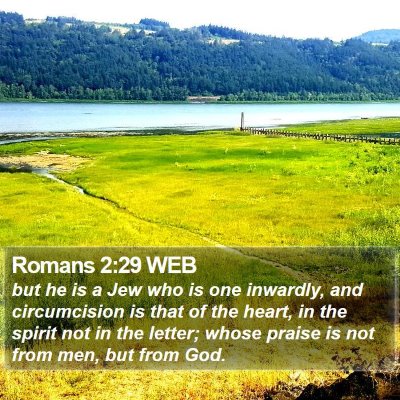 Romans 2:29 WEB Bible Verse Image
