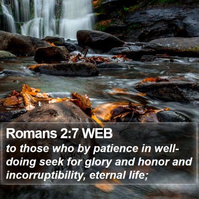 Romans 2:7 WEB Bible Verse Image