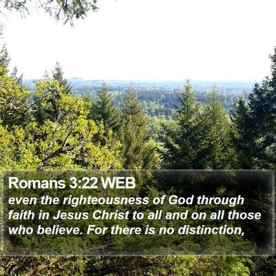 Romans 3:22 WEB Bible Verse Image