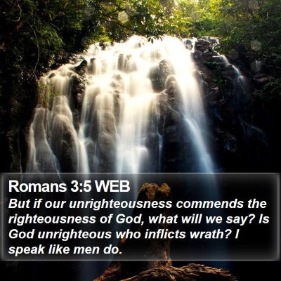 Romans 3:5 WEB Bible Verse Image