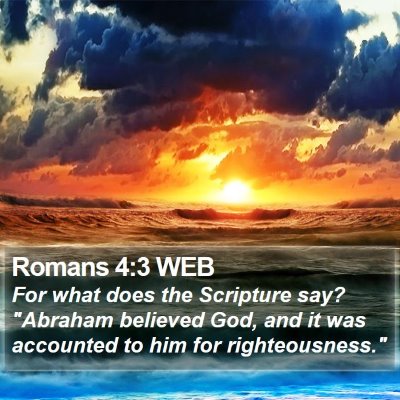 Romans 4:3 WEB Bible Verse Image