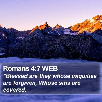 Romans 4:7 WEB Bible Verse Image