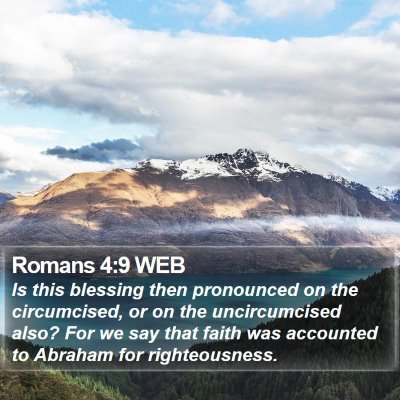 Romans 4:9 WEB Bible Verse Image