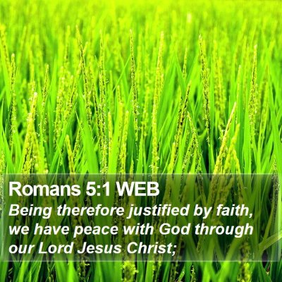 Romans 5:1 WEB Bible Verse Image