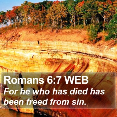 Romans 6:7 WEB Bible Verse Image