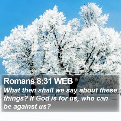 Romans 8:31 WEB Bible Verse Image