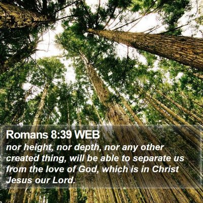 Romans 8:39 WEB Bible Verse Image
