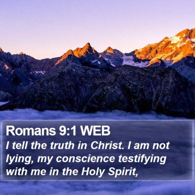 Romans 9:1 WEB Bible Verse Image
