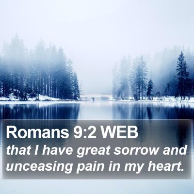 Romans 9:2 WEB Bible Verse Image