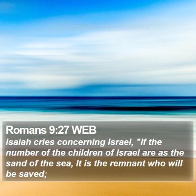 Romans 9:27 WEB Bible Verse Image