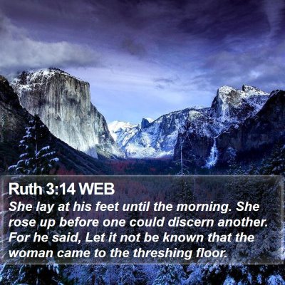 Ruth 3:14 WEB Bible Verse Image