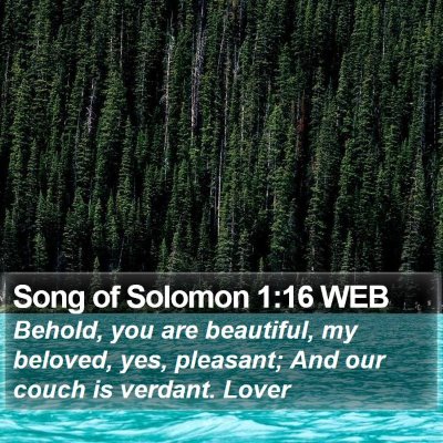 Song of Solomon 1:16 WEB Bible Verse Image