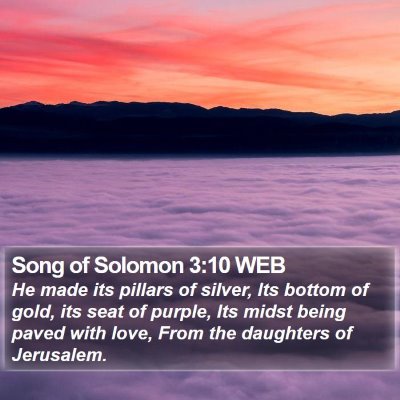 Song of Solomon 3:10 WEB Bible Verse Image