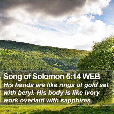 Song of Solomon 5:14 WEB Bible Verse Image