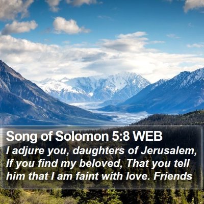 Song of Solomon 5:8 WEB Bible Verse Image