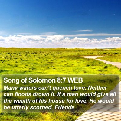 Song of Solomon 8:7 WEB Bible Verse Image