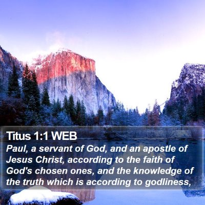 Titus 1:1 WEB Bible Verse Image