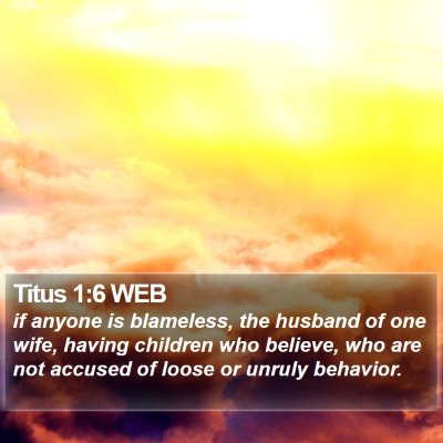 Titus 1:6 WEB Bible Verse Image