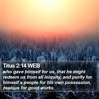 Titus 2:14 WEB Bible Verse Image