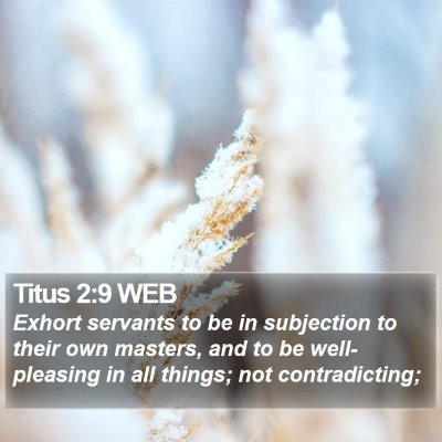 Titus 2:9 WEB Bible Verse Image