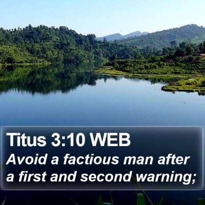 Titus 3:10 WEB Bible Verse Image