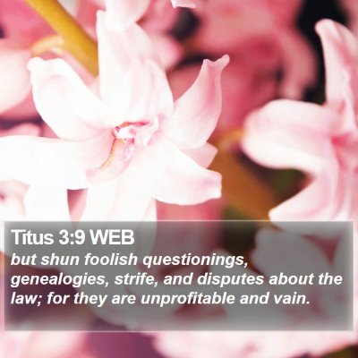 Titus 3:9 WEB Bible Verse Image