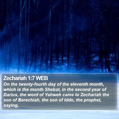 Zechariah 1:7 WEB Bible Verse Image
