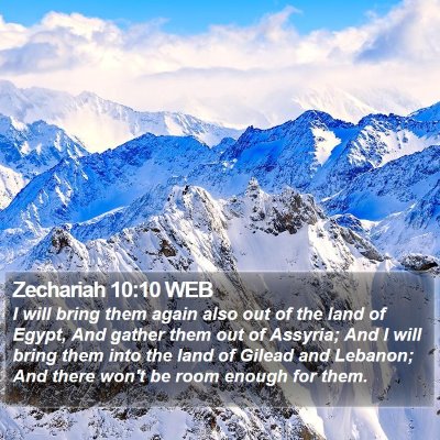 Zechariah 10:10 WEB Bible Verse Image