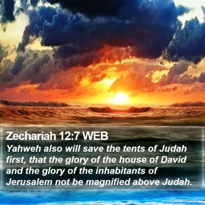 Zechariah 12:7 WEB Bible Verse Image