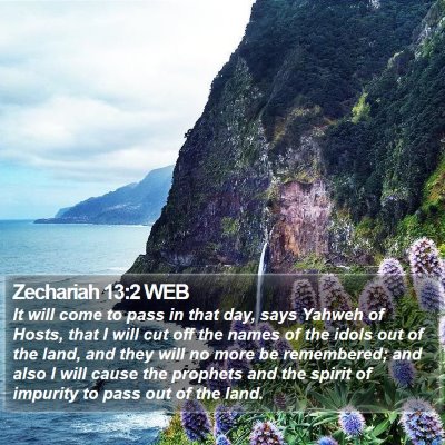 Zechariah 13:2 WEB Bible Verse Image