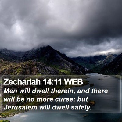 Zechariah 14:11 WEB Bible Verse Image