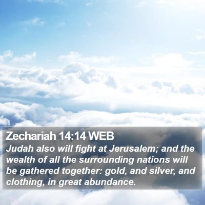Zechariah 14:14 WEB Bible Verse Image