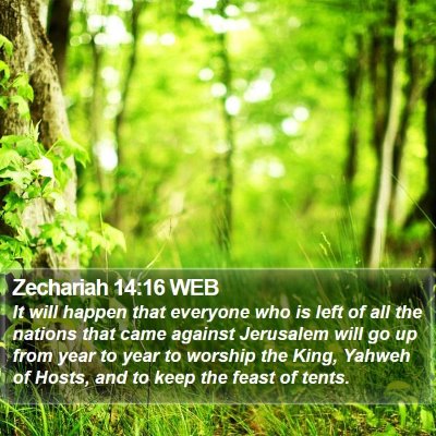 Zechariah 14:16 WEB Bible Verse Image
