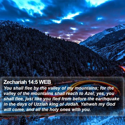 Zechariah 14:5 WEB Bible Verse Image