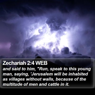 Zechariah 2:4 WEB Bible Verse Image