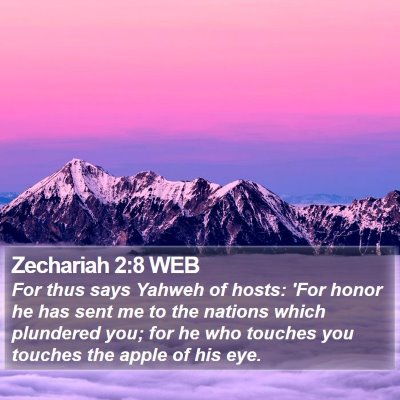 Zechariah 2:8 WEB Bible Verse Image