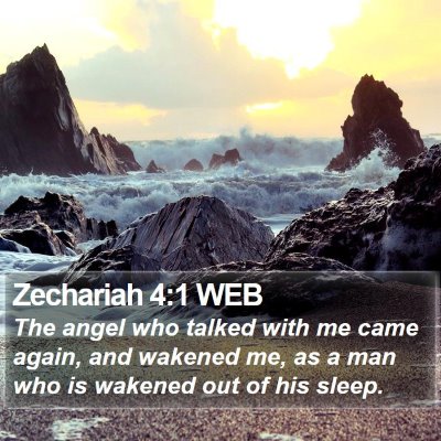 Zechariah 4:1 WEB Bible Verse Image