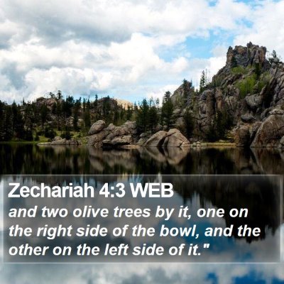 Zechariah 4:3 WEB Bible Verse Image