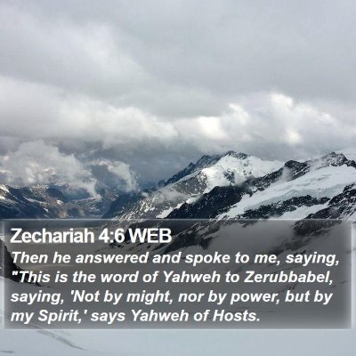 Zechariah 4:6 WEB Bible Verse Image
