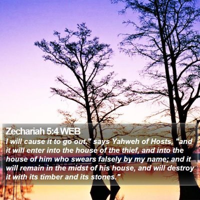 Zechariah 5:4 WEB Bible Verse Image