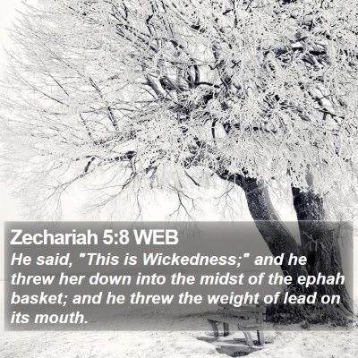 Zechariah 5:8 WEB Bible Verse Image
