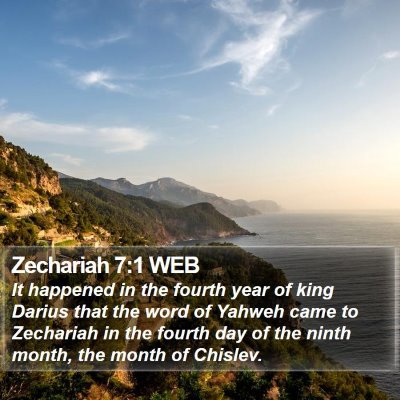 Zechariah 7:1 WEB Bible Verse Image