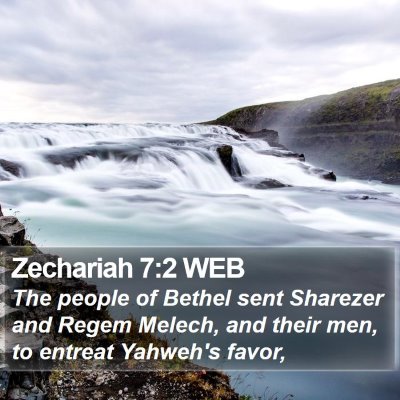 Zechariah 7:2 WEB Bible Verse Image