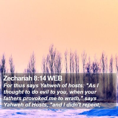 Zechariah 8:14 WEB Bible Verse Image